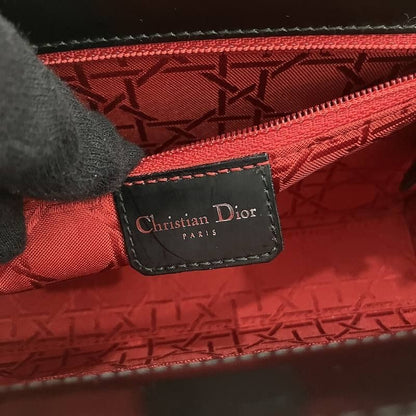 Christian Dior Shoulder Bag Purse Logo Leather Black Authentic