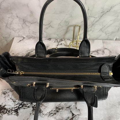 COACH Shoulder Bag Purse Leather Black Authentic