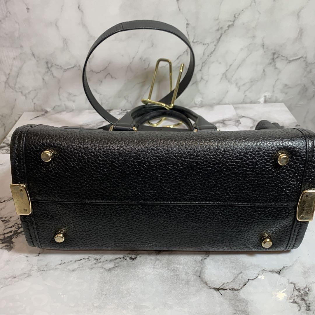 COACH Shoulder Bag Purse Leather Black Authentic