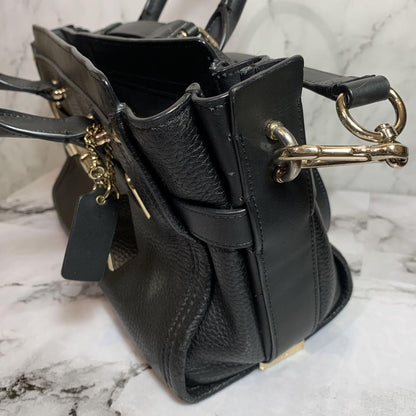 COACH Shoulder Bag Purse Leather Black Authentic