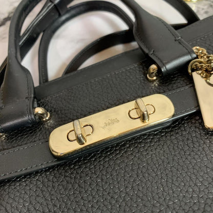 COACH Shoulder Bag Purse Leather Black Authentic
