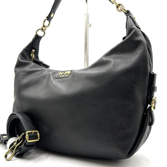 COACH Shoulder Bag Purse 2way Leather Black Authentic