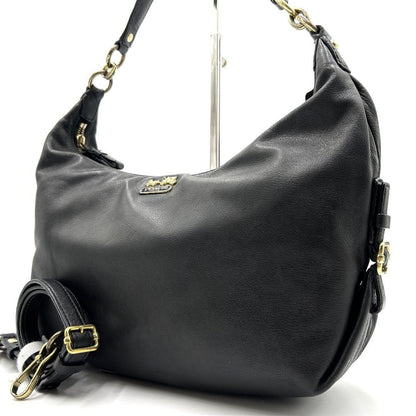 COACH Shoulder Bag Purse 2way Leather Black Authentic