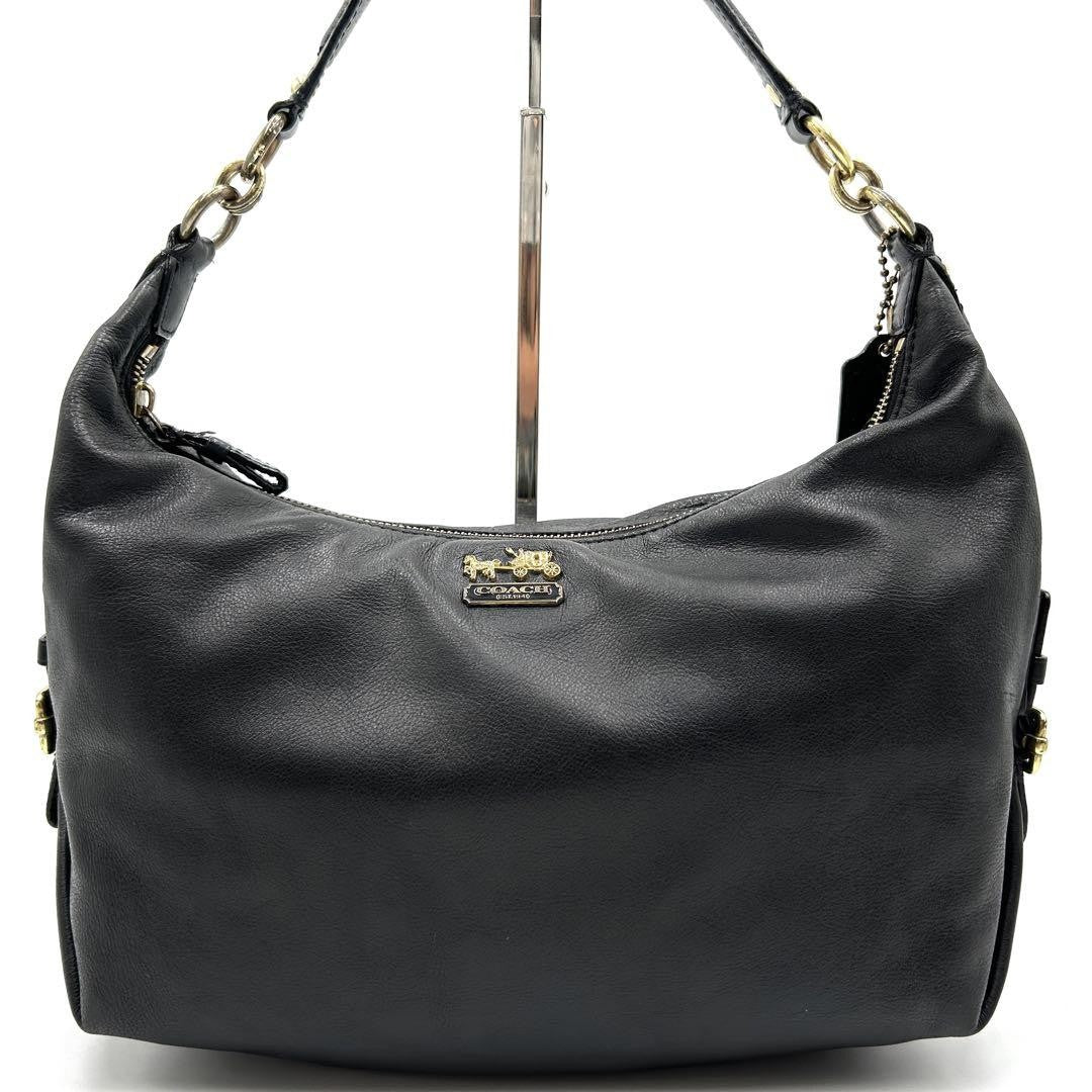 COACH Shoulder Bag Purse 2way Leather Black Authentic