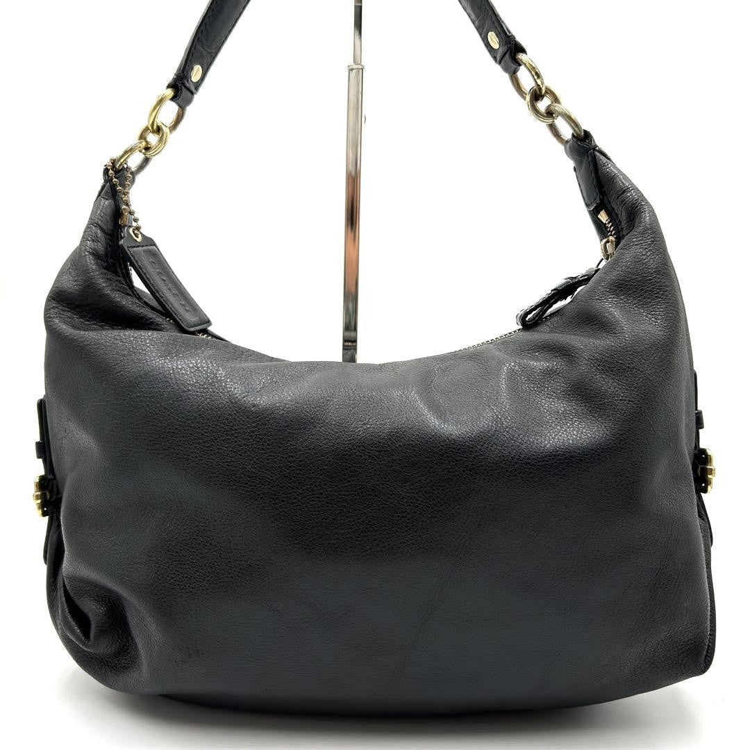 COACH Shoulder Bag Purse 2way Leather Black Authentic