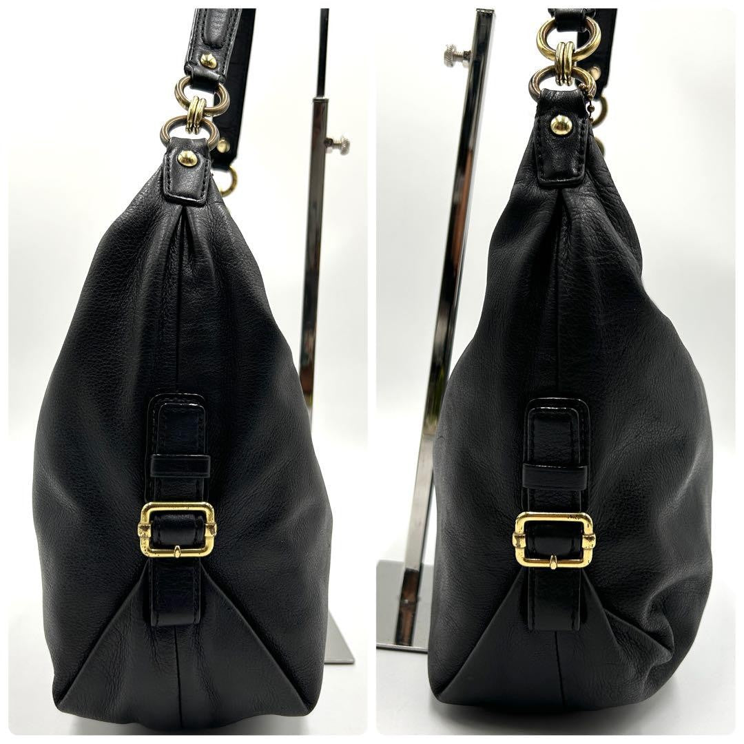 COACH Shoulder Bag Purse 2way Leather Black Authentic