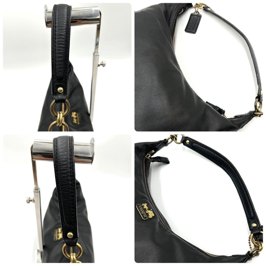 COACH Shoulder Bag Purse 2way Leather Black Authentic