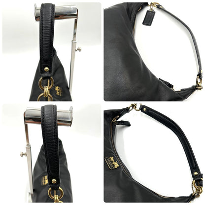 COACH Shoulder Bag Purse 2way Leather Black Authentic