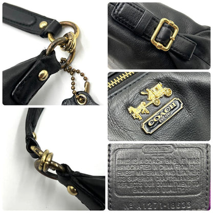 COACH Shoulder Bag Purse 2way Leather Black Authentic