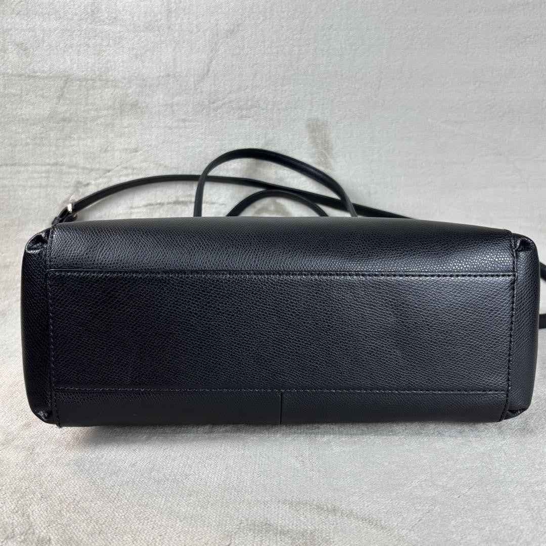 COACH Hand Shoulder Bag Tote Purse 2way Leather Black Authentic