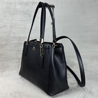 COACH Hand Shoulder Bag Tote Purse 2way Leather Black Authentic