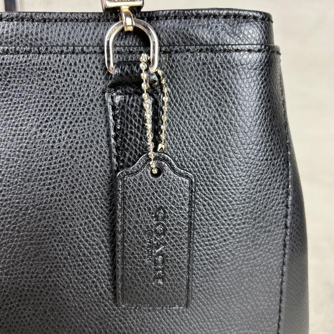 COACH Hand Shoulder Bag Tote Purse 2way Leather Black Authentic
