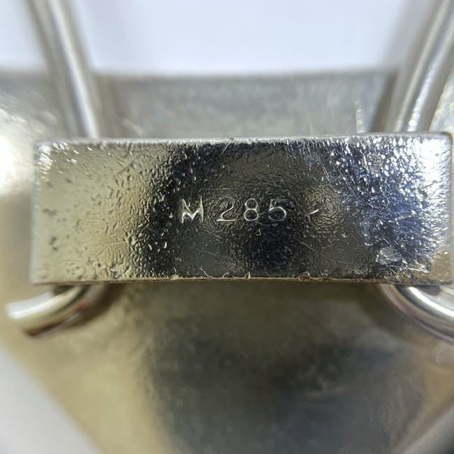 PRADA Key Ring Keychain Bag Charm Logo Silver Metal Authentic