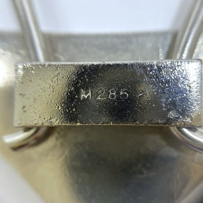 PRADA Key Ring Keychain Bag Charm Logo Silver Metal Authentic