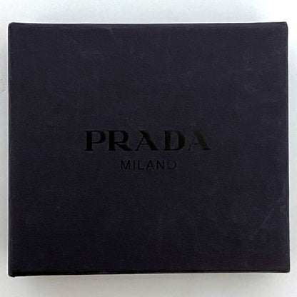 PRADA Key Ring Keychain Bag Charm Logo Silver Metal Authentic