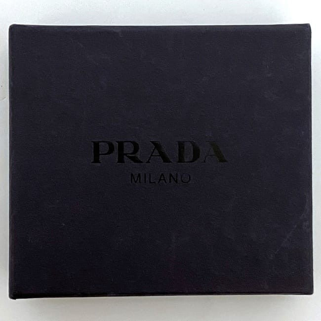 PRADA Key Ring Keychain Bag Charm Logo Silver Metal Authentic