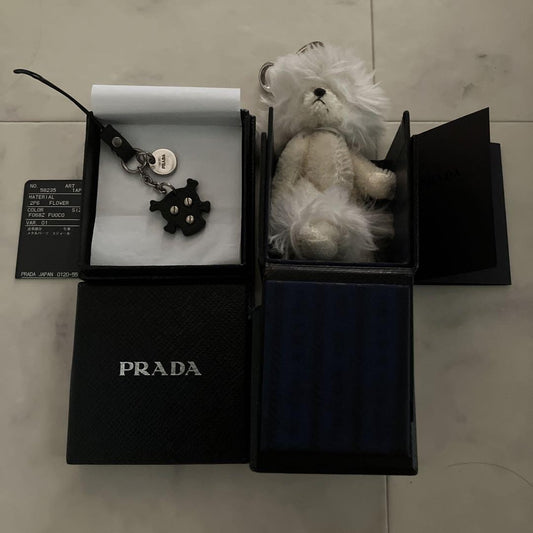 PRADA Key Ring Keychain Bag Charm Bear Authentic