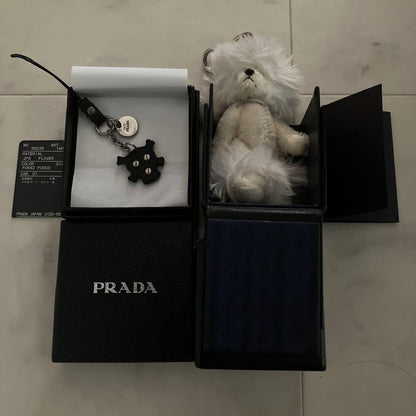 PRADA Key Ring Keychain Bag Charm Bear Authentic