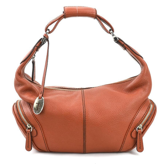 TOD'S Hand Bag Tote Purse Leather Brown Authentic