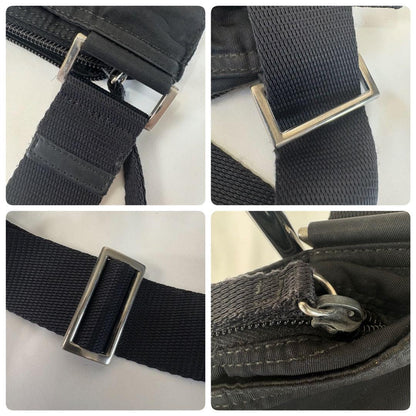 PRADA Shoulder Bag Purse Logo Nylon Black Authentic