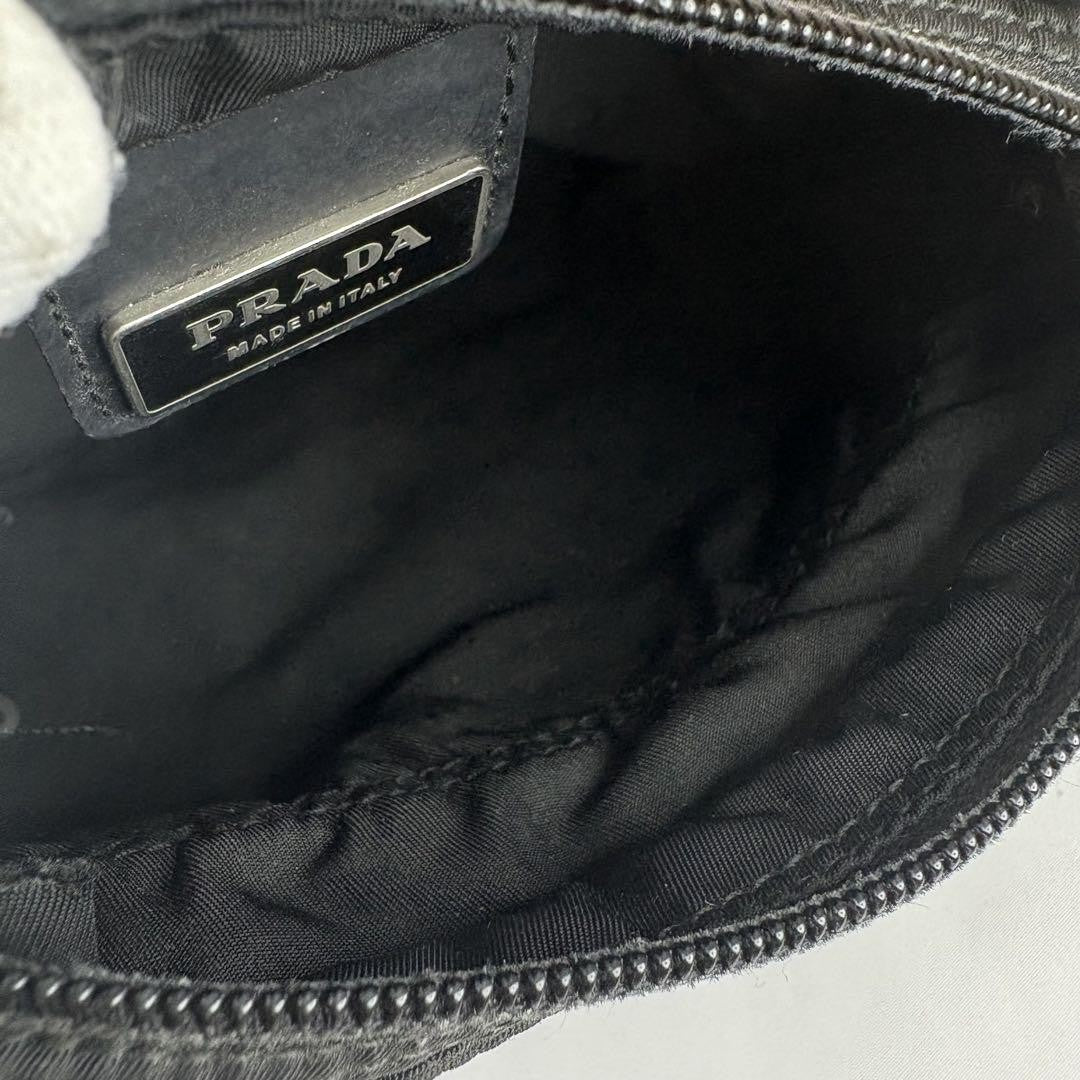 PRADA Shoulder Bag Purse Logo Nylon Black Authentic