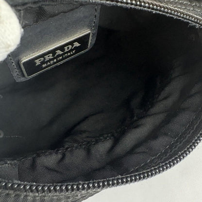 PRADA Shoulder Bag Purse Logo Nylon Black Authentic