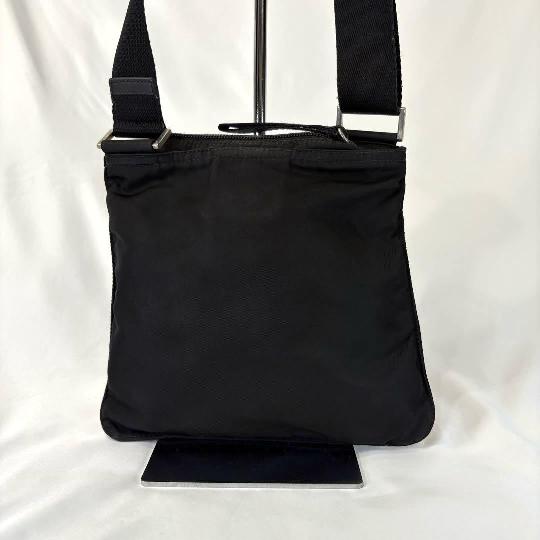 PRADA Shoulder Bag Purse Logo Nylon Black Authentic