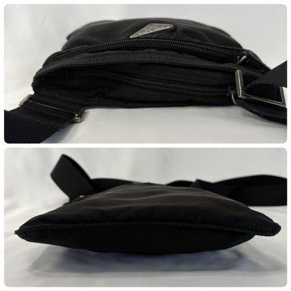 PRADA Shoulder Bag Purse Logo Nylon Black Authentic