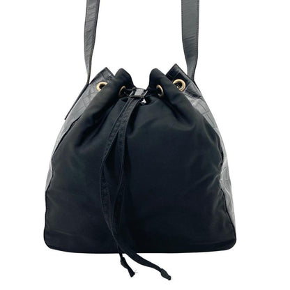 PRADA Shoulder Bag Purse Logo Nylon Black Authentic