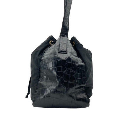 PRADA Shoulder Bag Purse Logo Nylon Black Authentic
