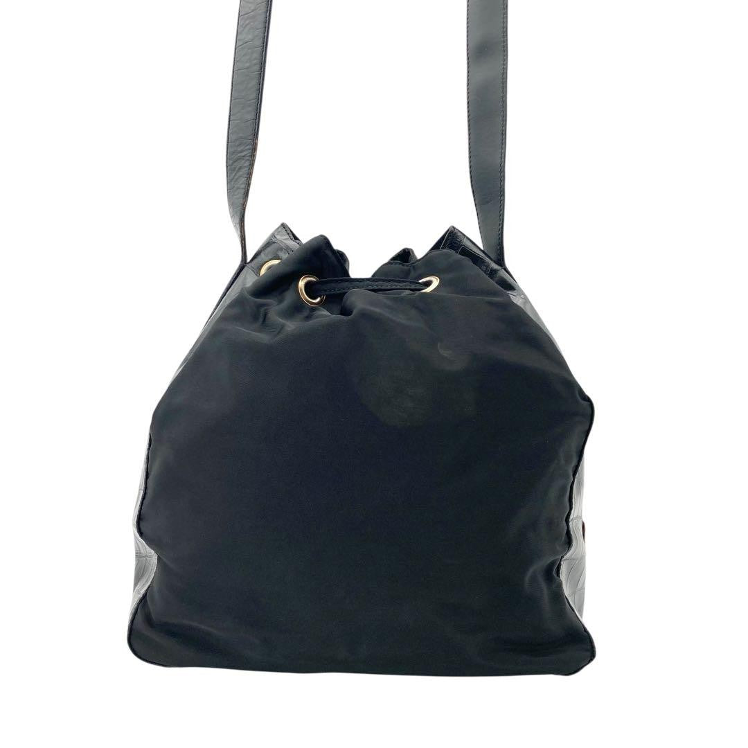 PRADA Shoulder Bag Purse Logo Nylon Black Authentic