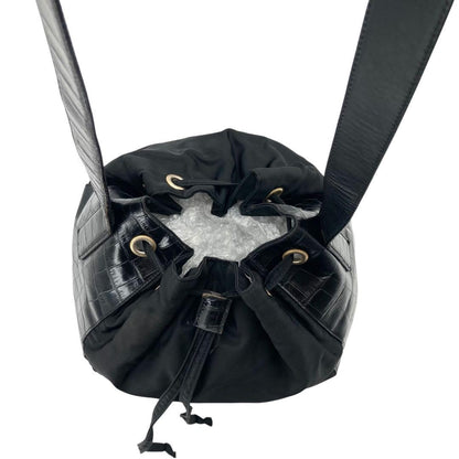 PRADA Shoulder Bag Purse Logo Nylon Black Authentic
