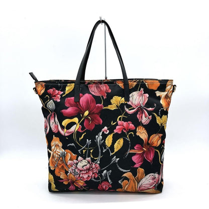 PRADA Hand Shoulder Bag Tote Purse 2way Logo Nylon Black Multicolor Authentic