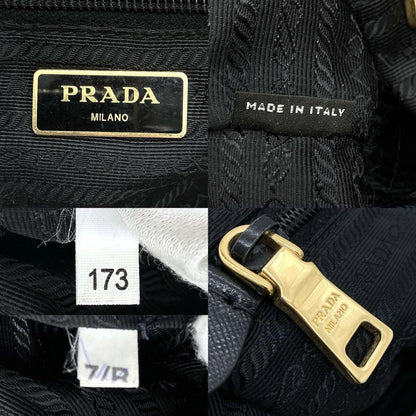 PRADA Hand Shoulder Bag Tote Purse 2way Logo Nylon Black Multicolor Authentic