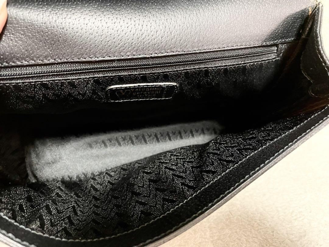 Valentino Garavani Hand Bag Tote Purse Logo Leather Black Authentic