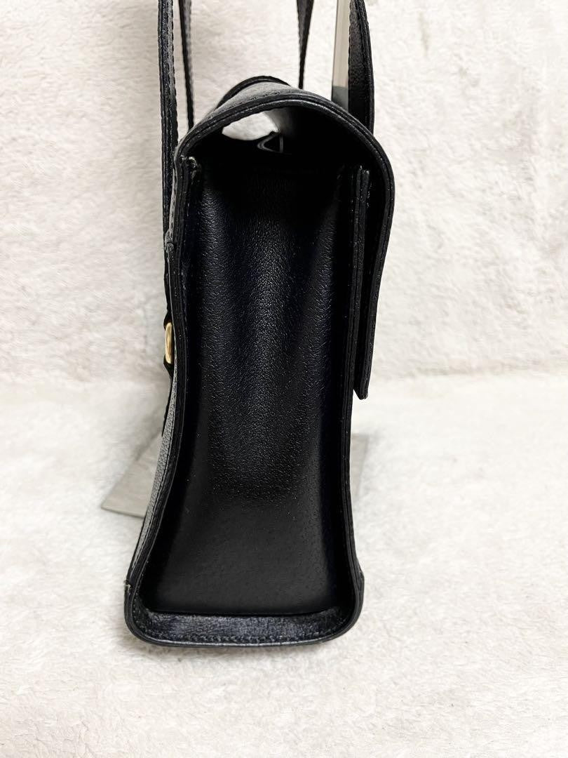 Valentino Garavani Hand Bag Tote Purse Logo Leather Black Authentic