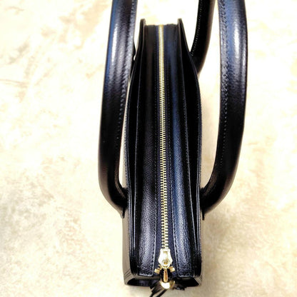 Valentino Garavani Hand Bag Tote Purse Logo Leather Black Authentic