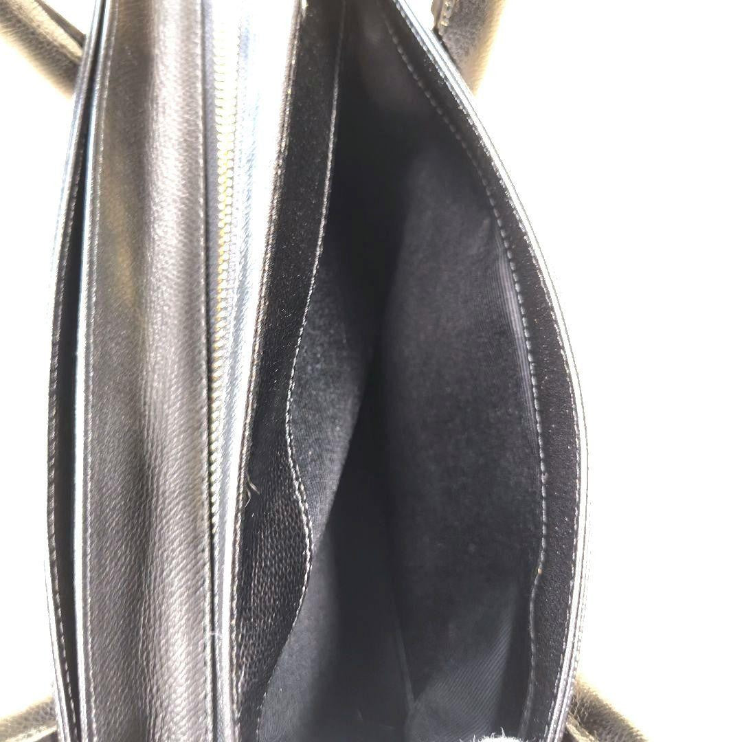 Valentino Garavani Hand Bag Tote Purse Logo Leather Black Authentic