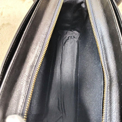Valentino Garavani Hand Bag Tote Purse Logo Leather Black Authentic