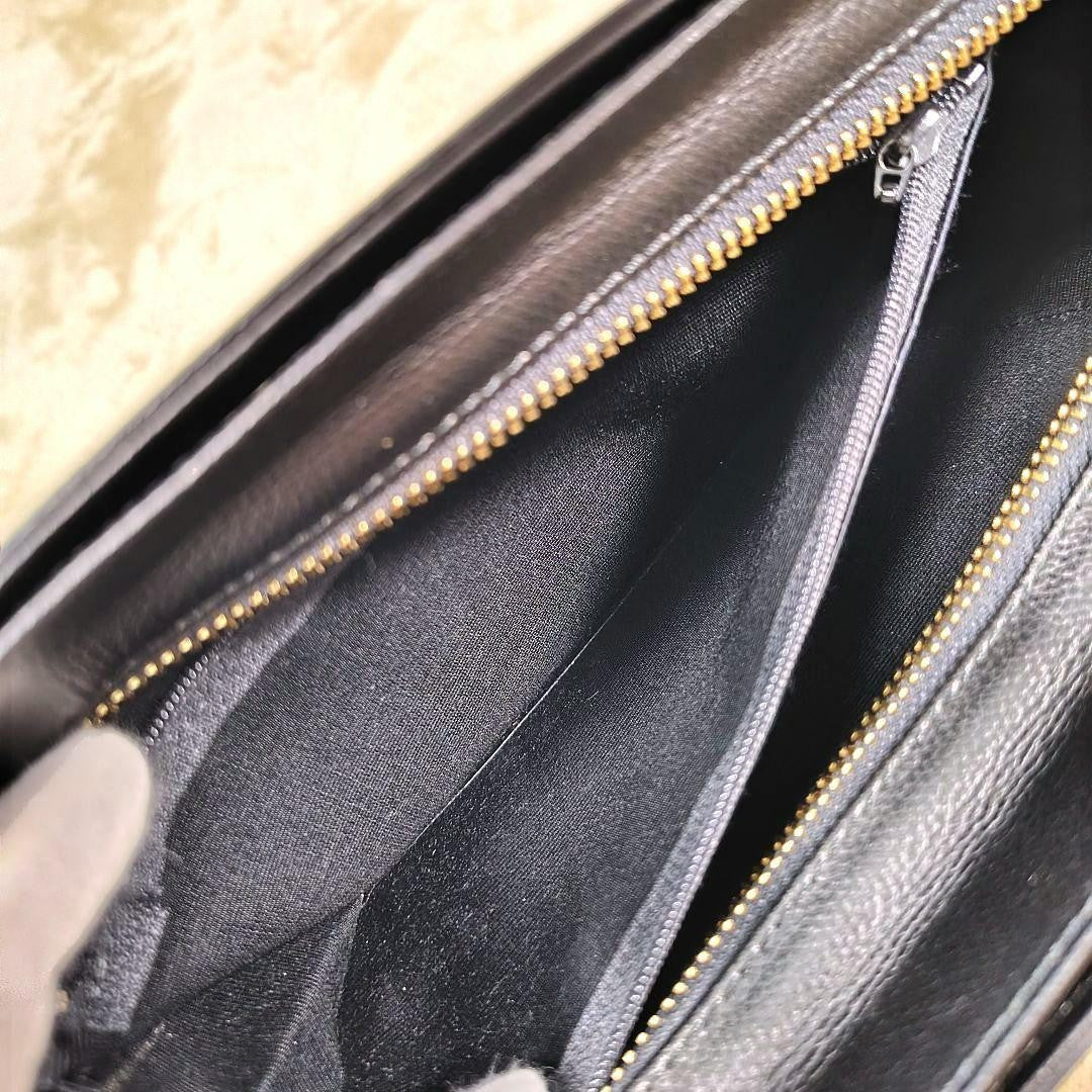 Valentino Garavani Hand Bag Tote Purse Logo Leather Black Authentic