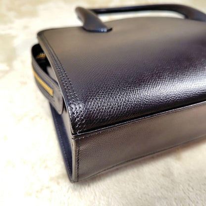 Valentino Garavani Hand Bag Tote Purse Logo Leather Black Authentic