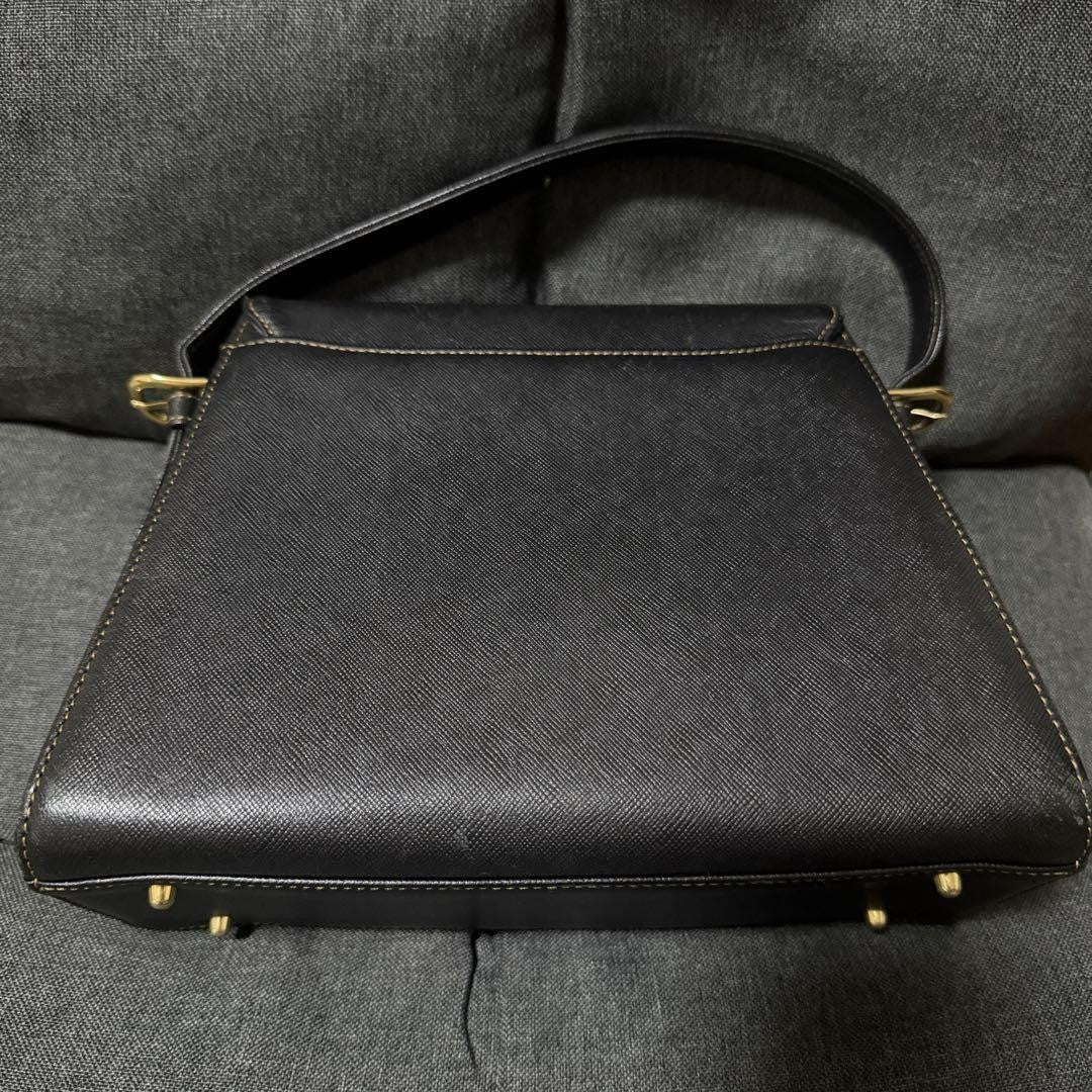 Valentino Garavani Hand Bag Tote Purse Logo Leather Black Authentic
