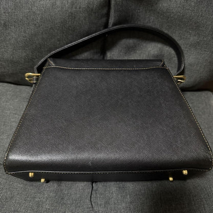 Valentino Garavani Hand Bag Tote Purse Logo Leather Black Authentic