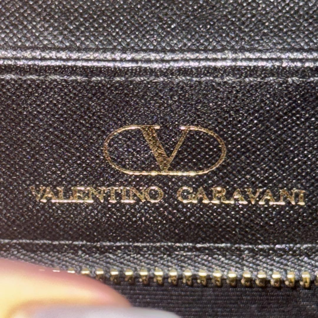 Valentino Garavani Hand Bag Tote Purse Logo Leather Black Authentic