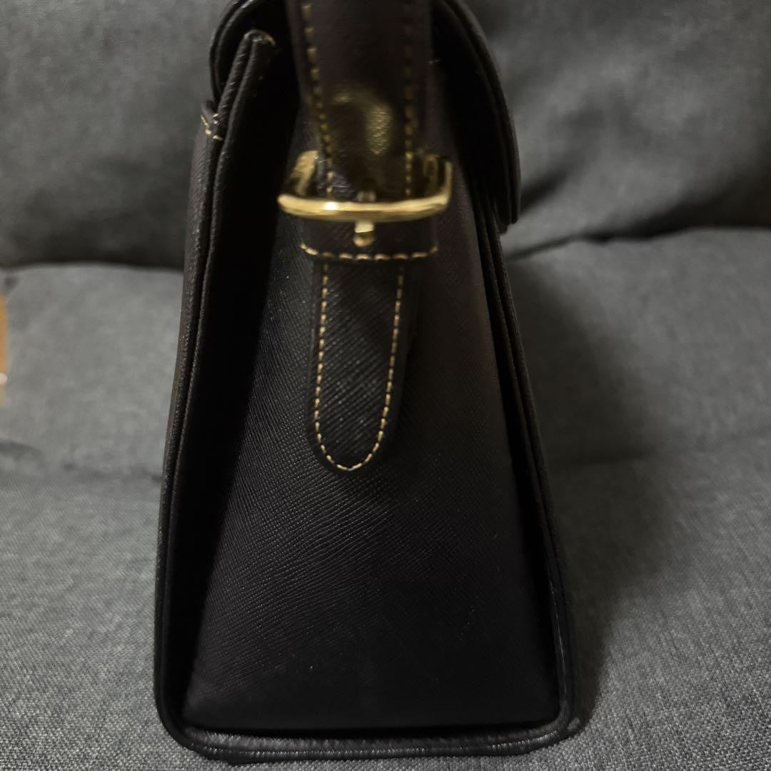 Valentino Garavani Hand Bag Tote Purse Logo Leather Black Authentic