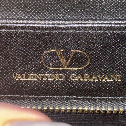 Valentino Garavani Hand Bag Tote Purse Logo Leather Black Authentic