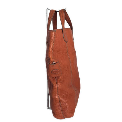 TOD'S Hand Bag Tote Purse Leather Brown Authentic