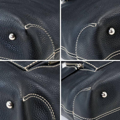 TOD'S Hand Bag Tote Purse Leather Black Authentic