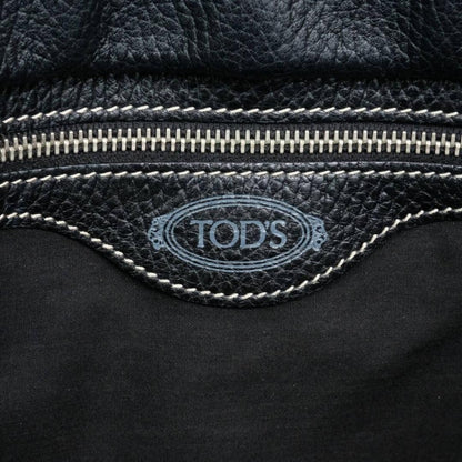 TOD'S Hand Bag Tote Purse Leather Black Authentic