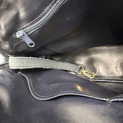 Longchamp Hand Bag Tote Purse Leather Navy Authentic